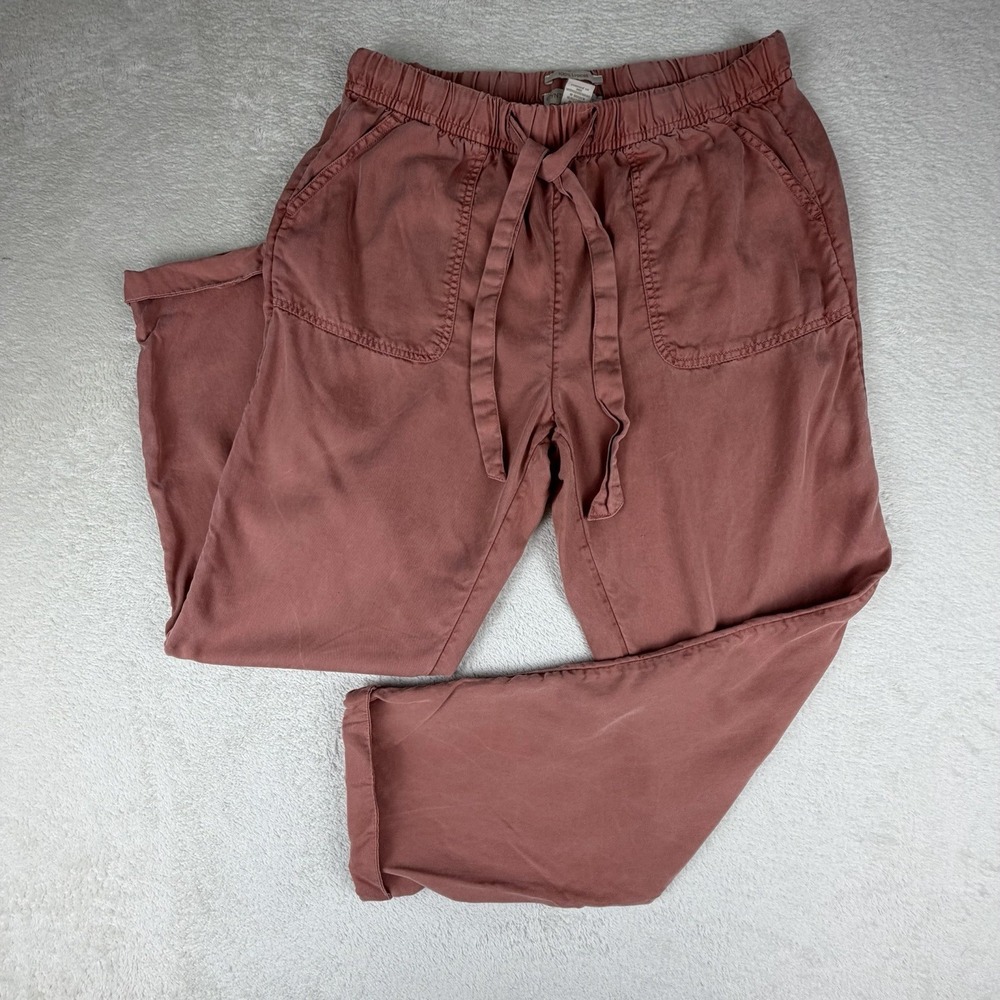Cynthia Rowley 100% Lyocell Jogger Pants Womens L Pink Elastic Waist Soft Lounge